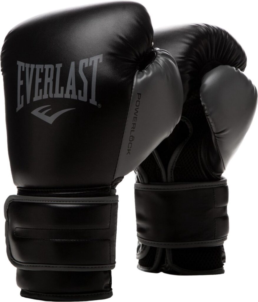 Black Everlast boxing gloves with Powerlock design