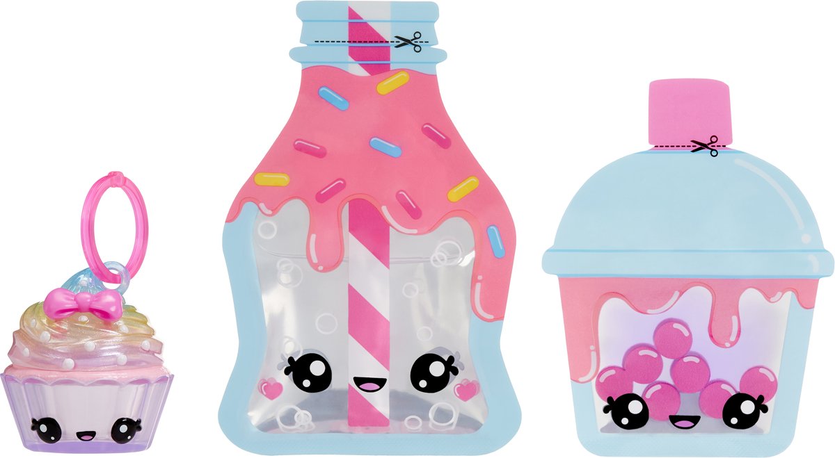 Schattige snacks met gezichtjes en kleurrijke ontwerpen.