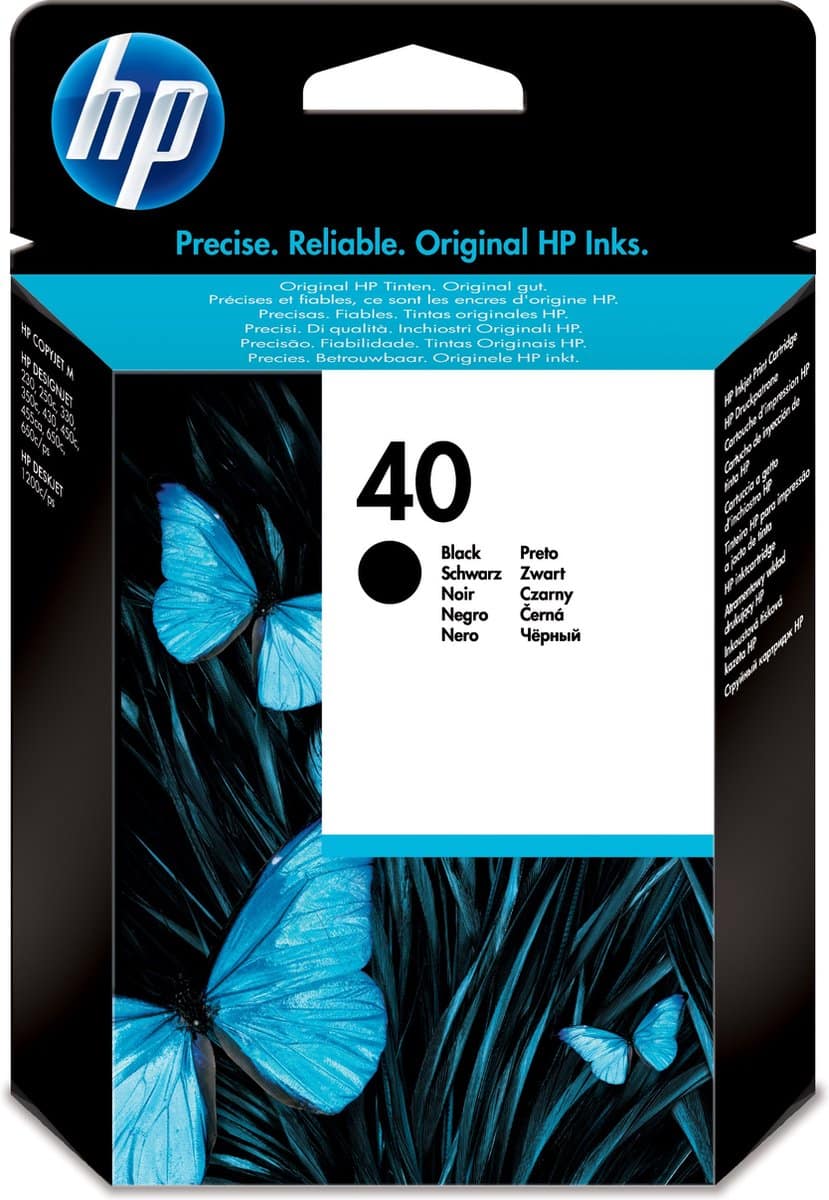 HP 40 zwarte inktcartridge verpakking