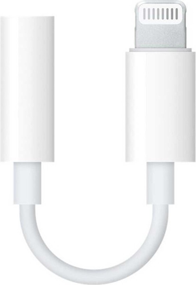White adapter cable for devices, compact connector, flexible design.