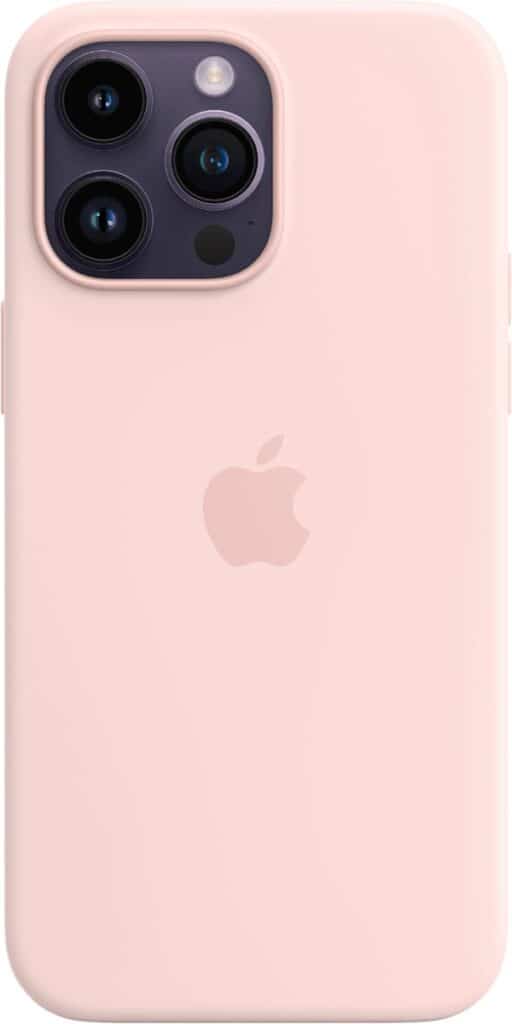 Roze iPhone met drievoudige camera en logo