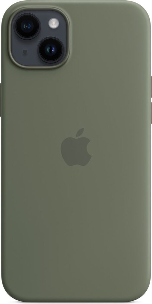 Groene telefoonhoes met Apple-logo