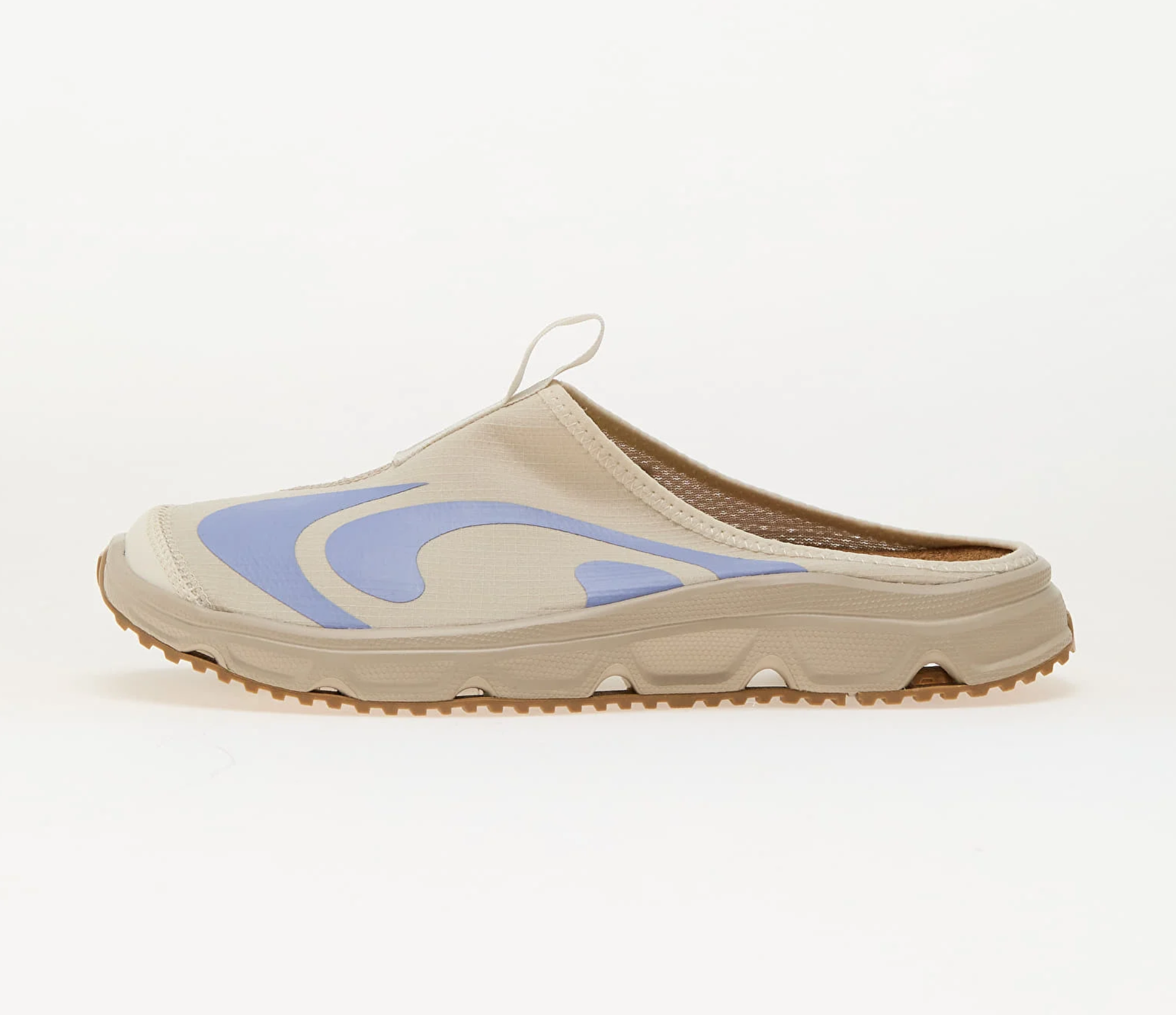 Beige herenschoen met blauwe golfvorm