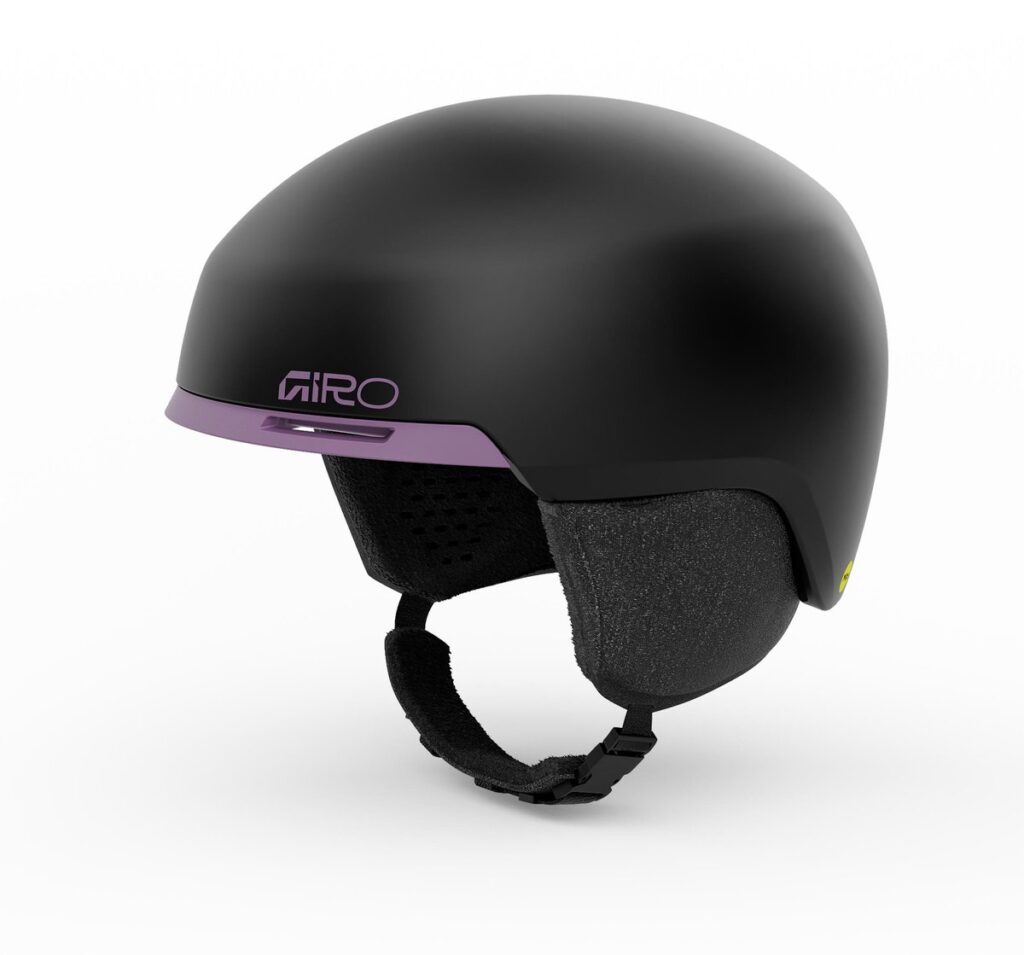 Zwarte skihelm met paarse details van Giro