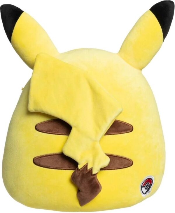 Pluche Pikachu rugzak met oren, geel en bruin.