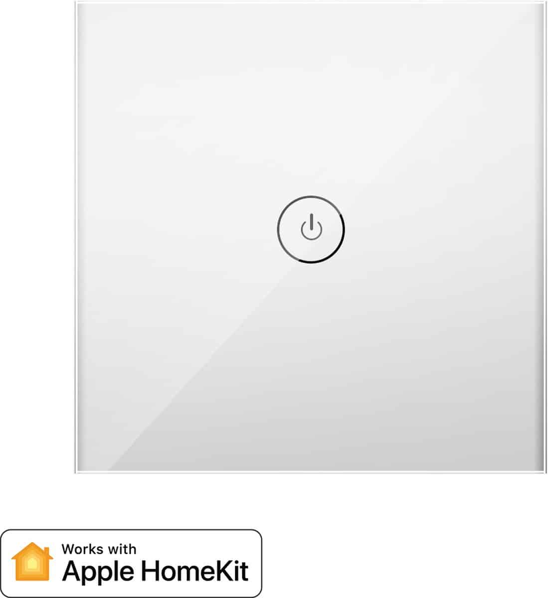 Witte smart lichtschakelaar geschikt voor Apple HomeKit.
