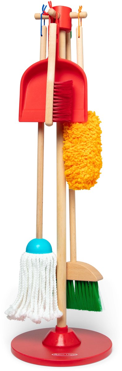 Speelgoed schoonmaakset met mop, bezem en blik