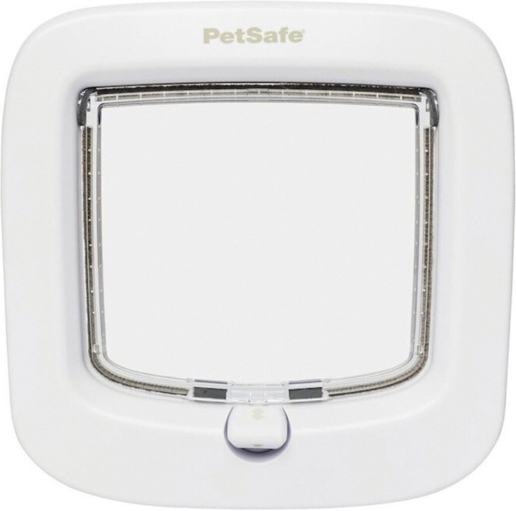 Witte kattenluik met logo PetSafe