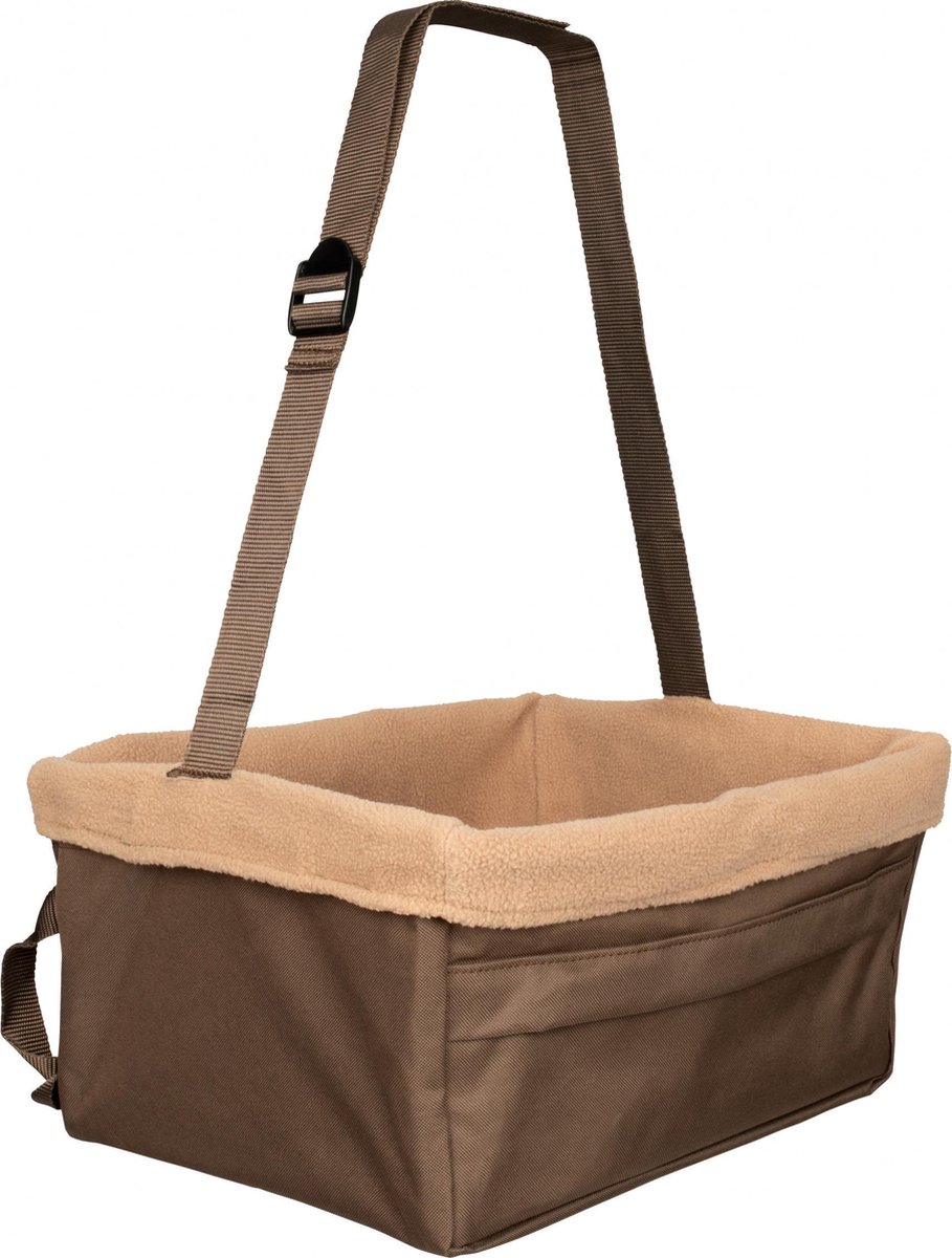 Bruine draagtas met verstelbare schouderband.