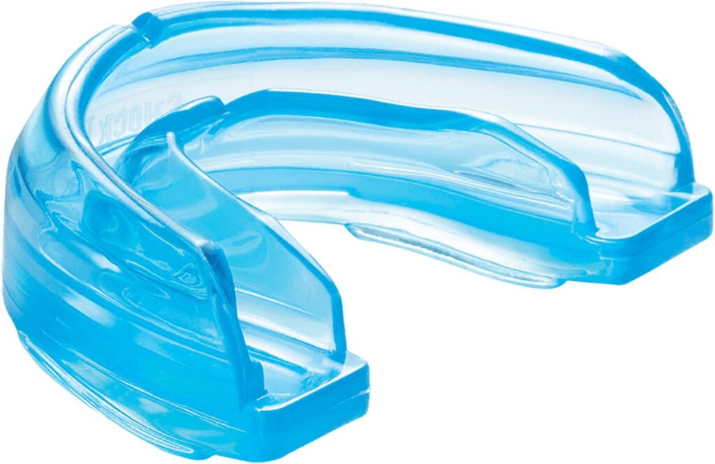 Blue transparent mouthguard for sports