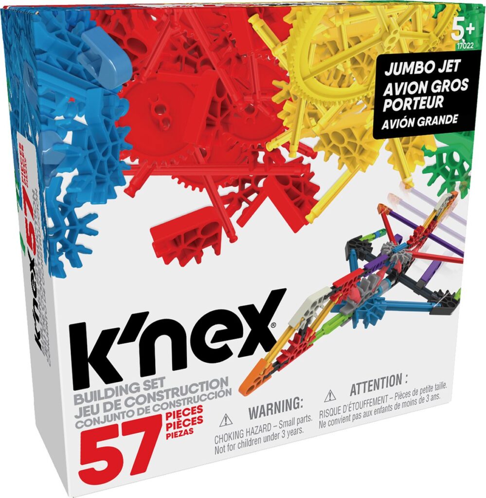 K'NEX bouwset Jumbo Jet, 57 onderdelen, kleurrijk speelgoed.