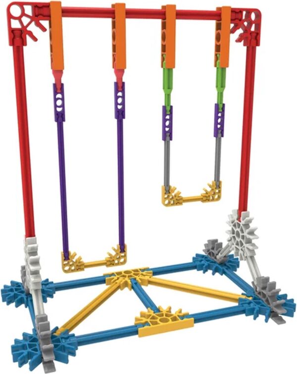 K'NEX constructieset met kleurrijke staven en connectors.