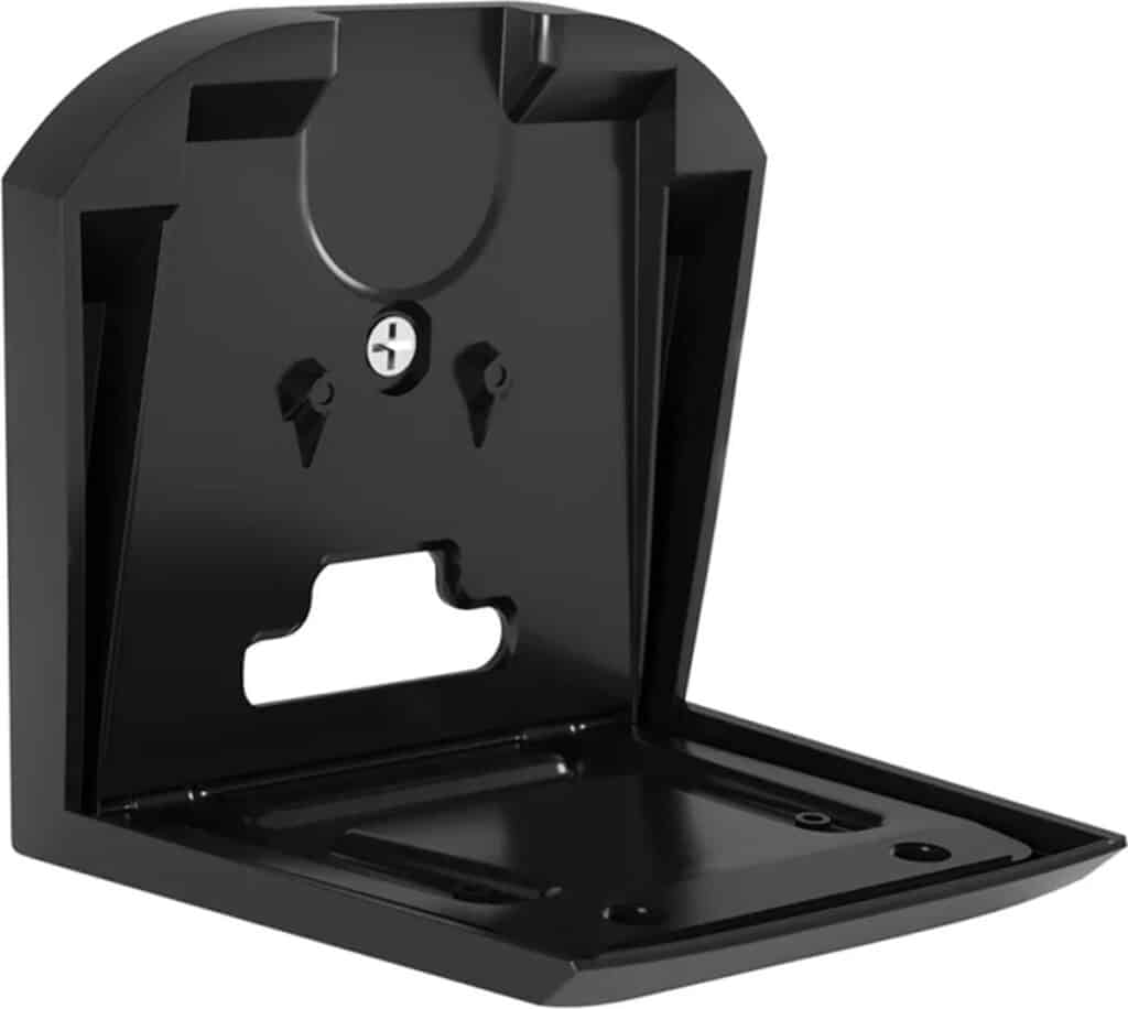 Zwarte houder voor apparaatbevestiging aan muur