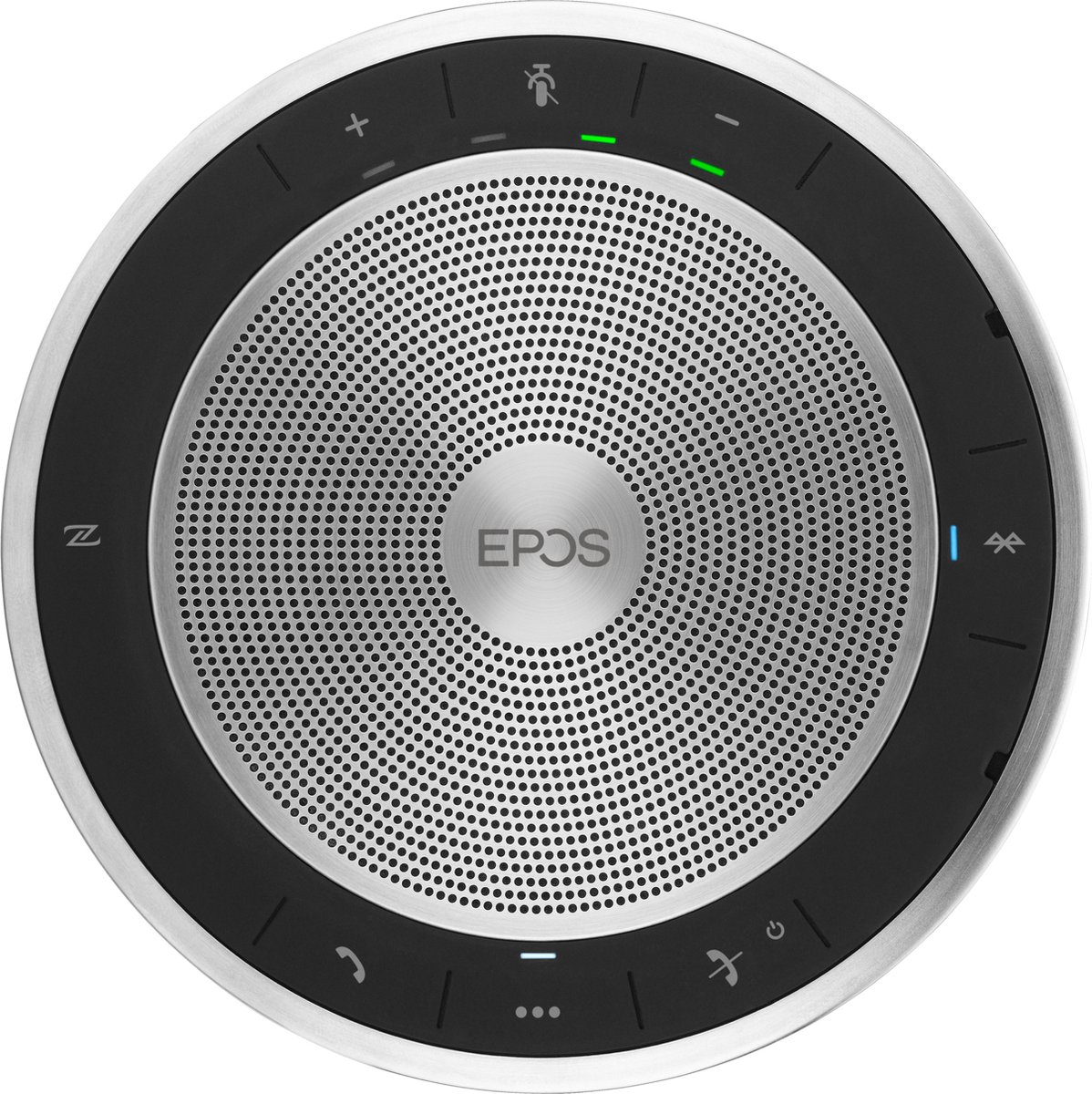 Ronde EPOS speakerphone met bedieningsknoppen en leds