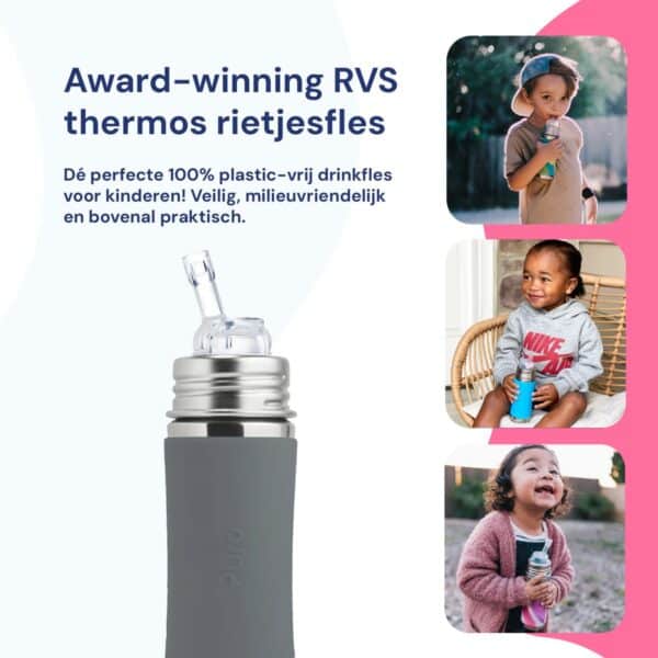 RVS thermosfles voor kinderen, veilig en milieuvriendelijk.