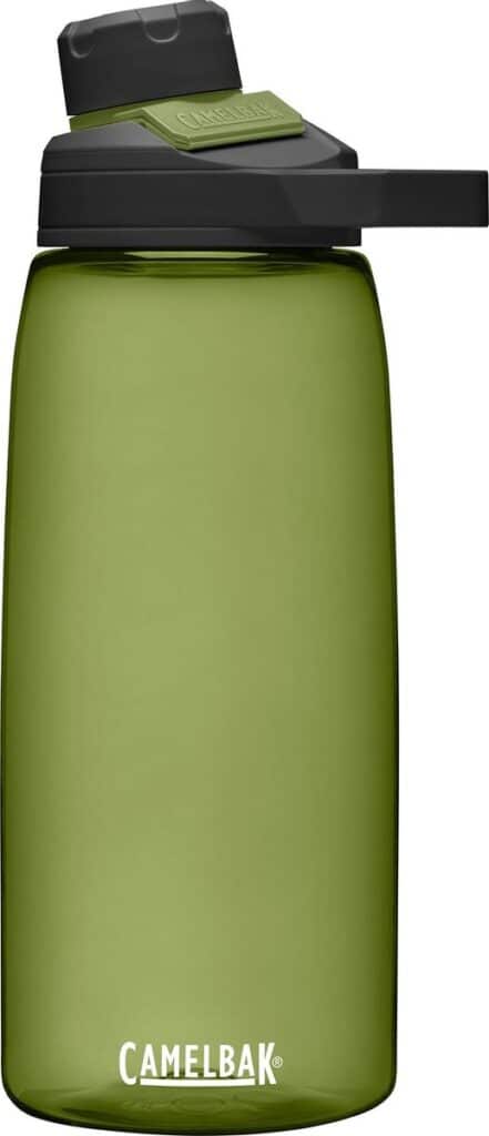 Groene CamelBak waterfles, schuin dop met handvat