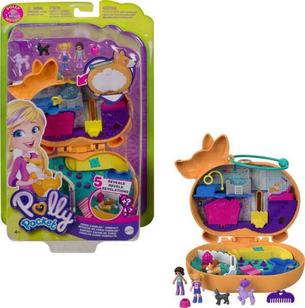 Polly Pocket speelgoedset met poppetjes en accessoires.