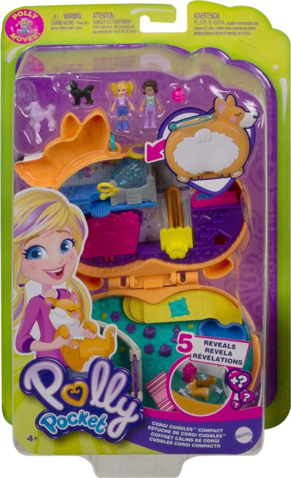 Polly Pocket speelset met hondenthema en accessoires.