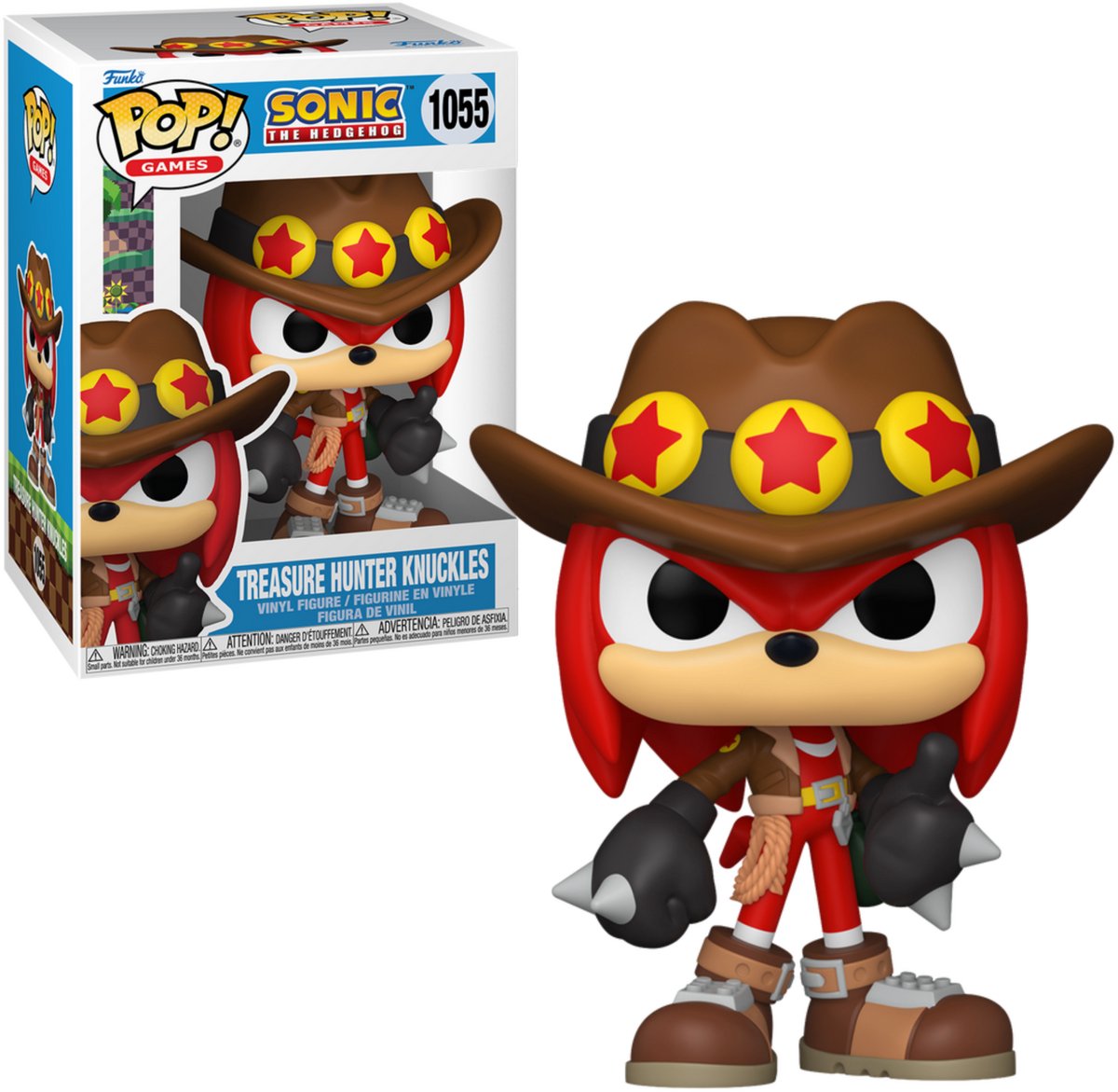 Funko Pop Knuckles figuur in cowboy kleding.