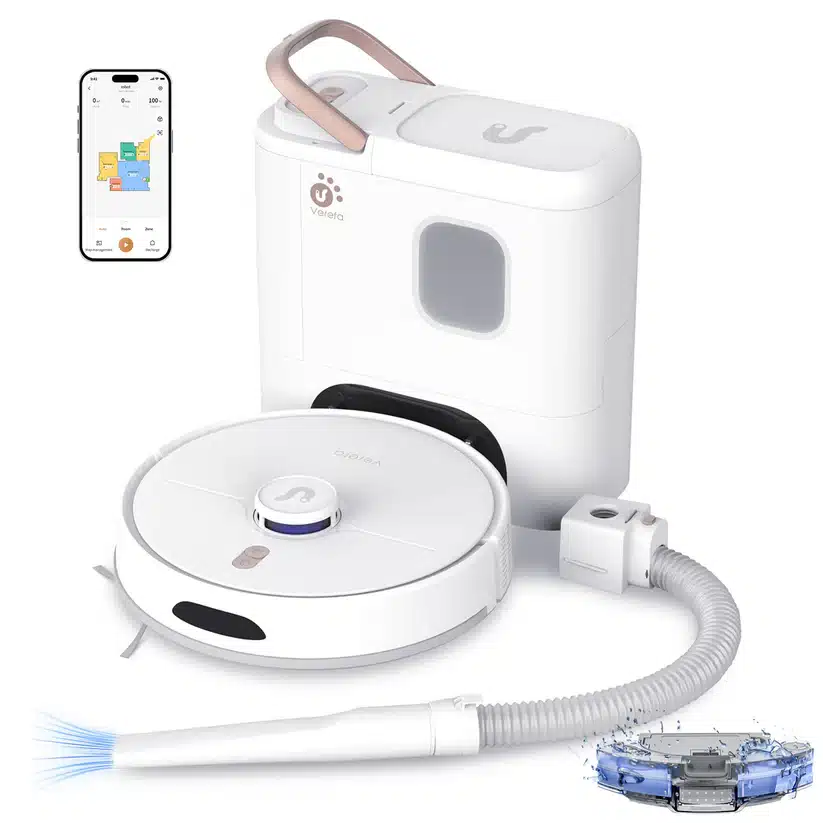 Robotstofzuiger met smartphonebediening en oplaadstation