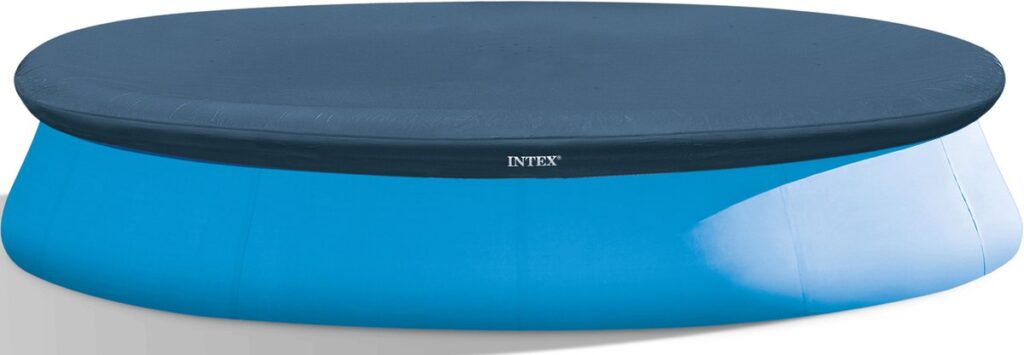 Ronde blauwe zwembadhoes met merknaam