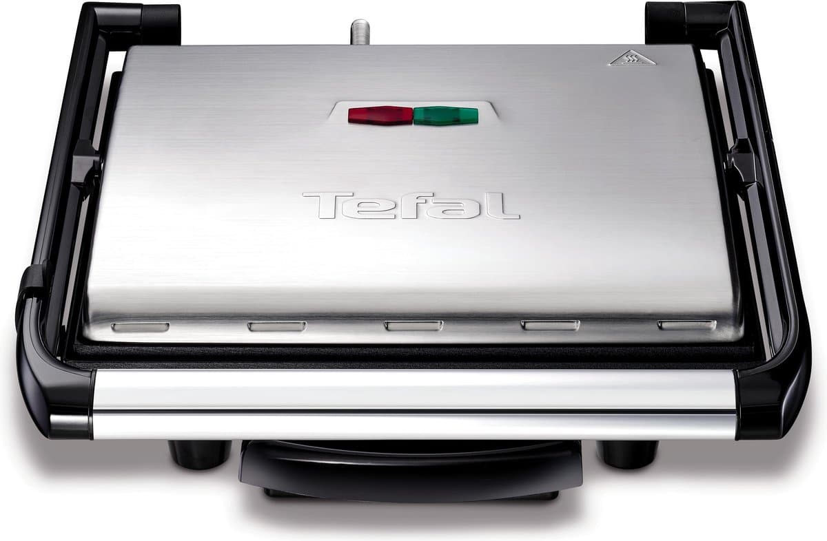 RVS Tefal contactgrill met aan/uit-indicatoren