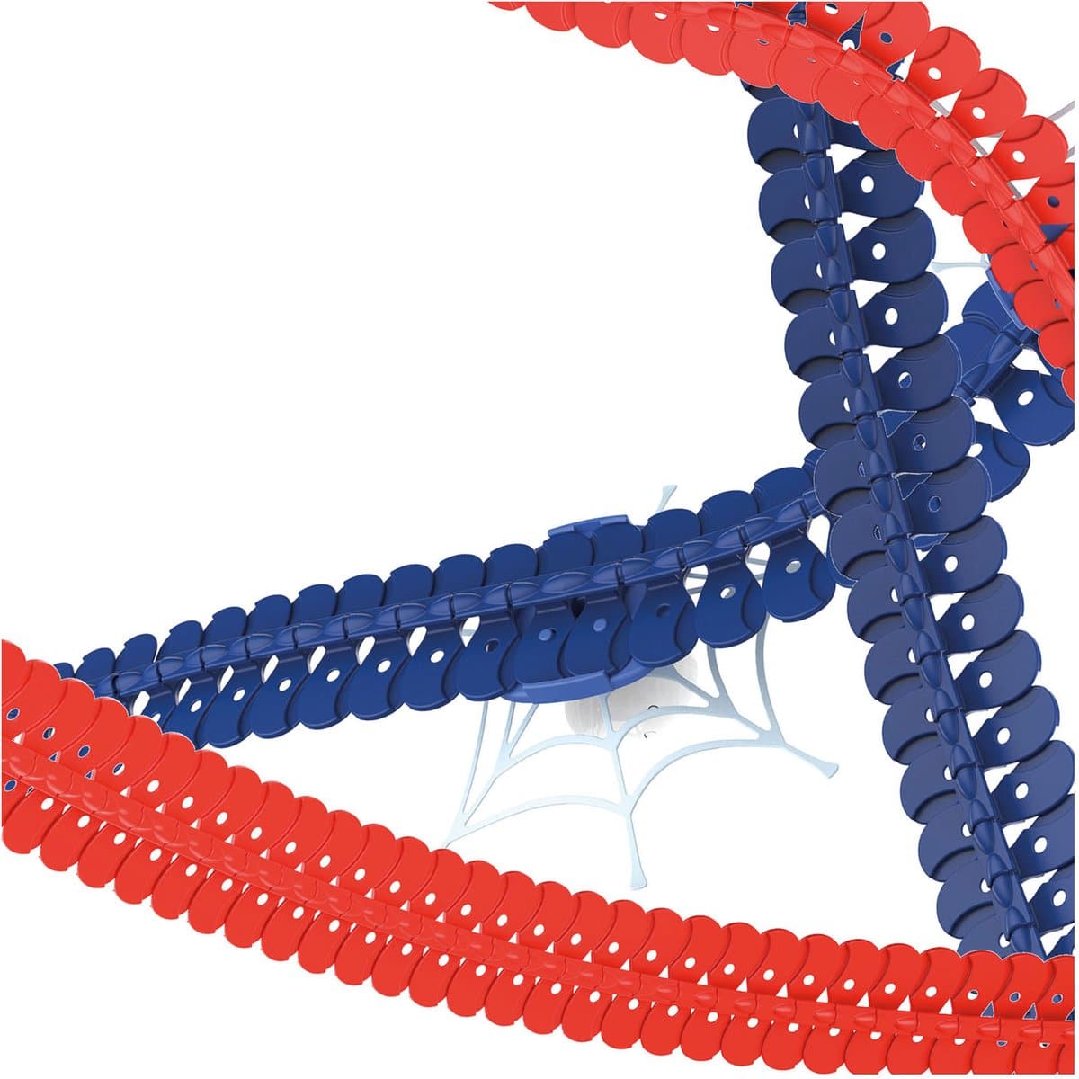 Rode en blauwe verbonden structuur met gaten.