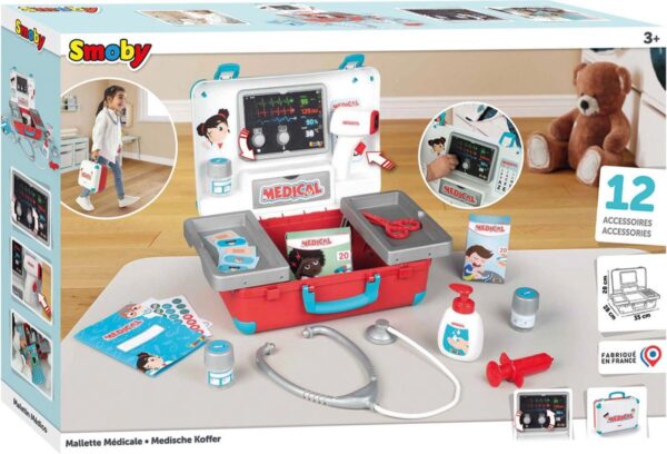 Smoby medische speelgoedkoffer met accessoires.