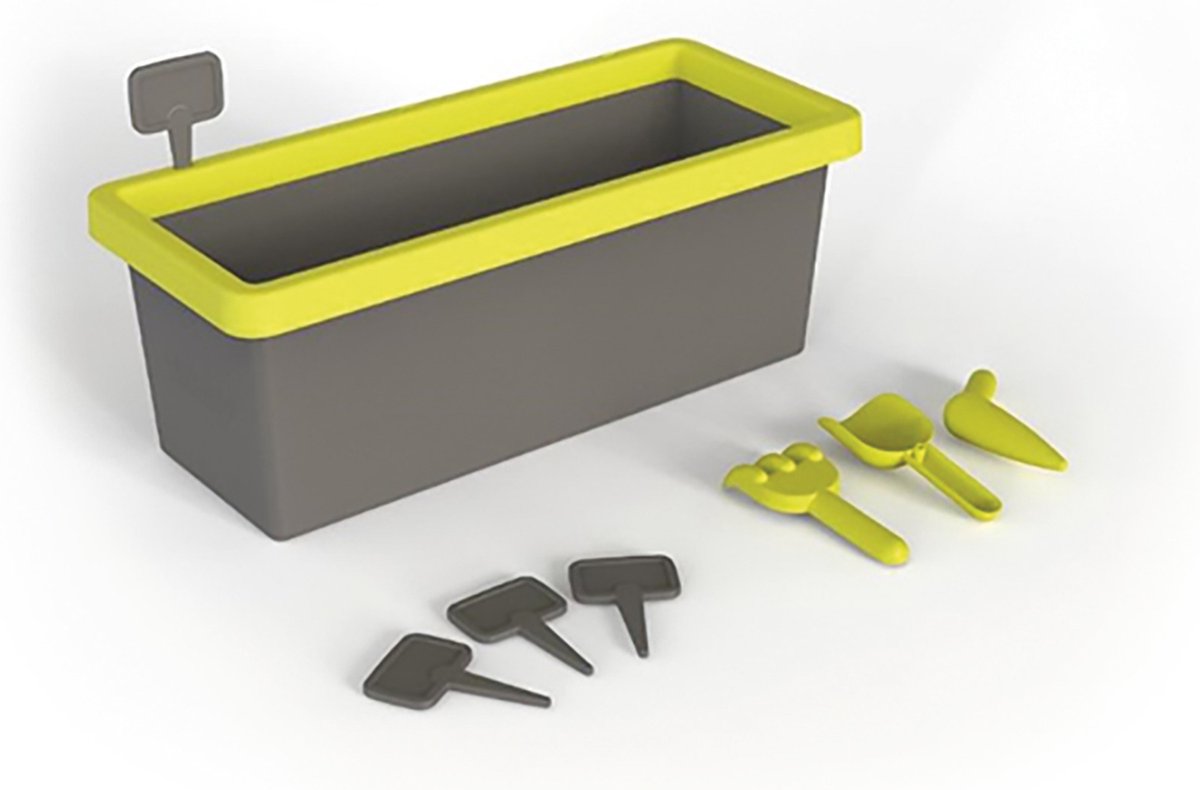 Kweekbak met gereedschap voor tuinieren