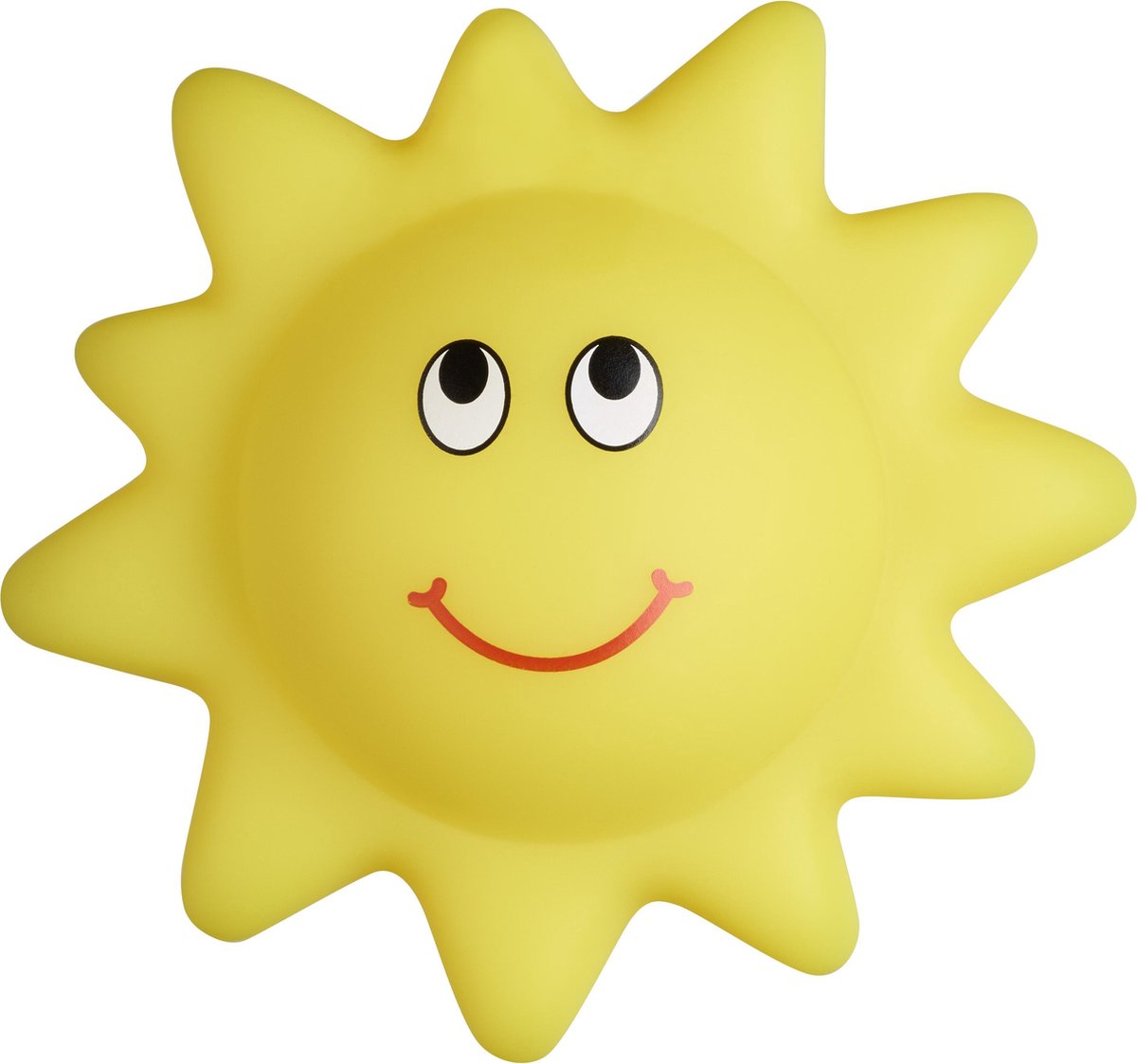 Blije gele zon met gezichtje.