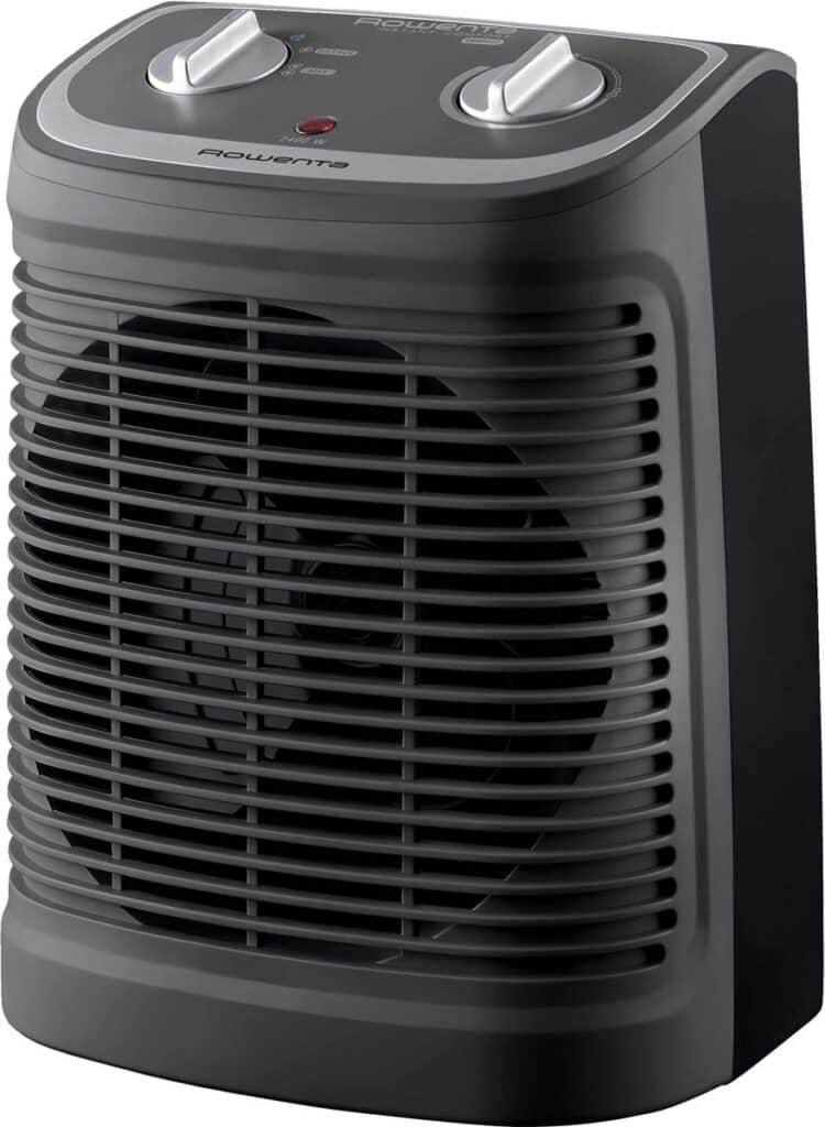 Elektrische kachel met draaiknoppen en ventilatierooster