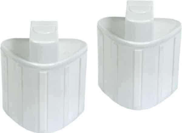 Twee witte waterfilters voor koelkast