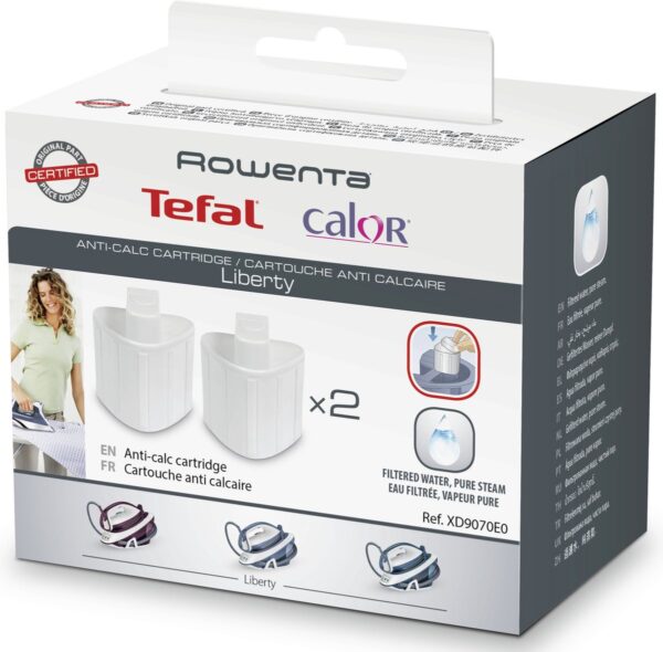 Rowenta Tefal antikalk patroon verpakking met twee cartridges