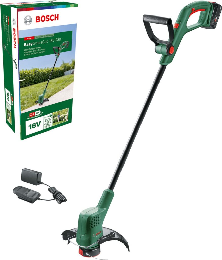 Bosch draadloze grastrimmer EasyGrassCut 18V met oplader.