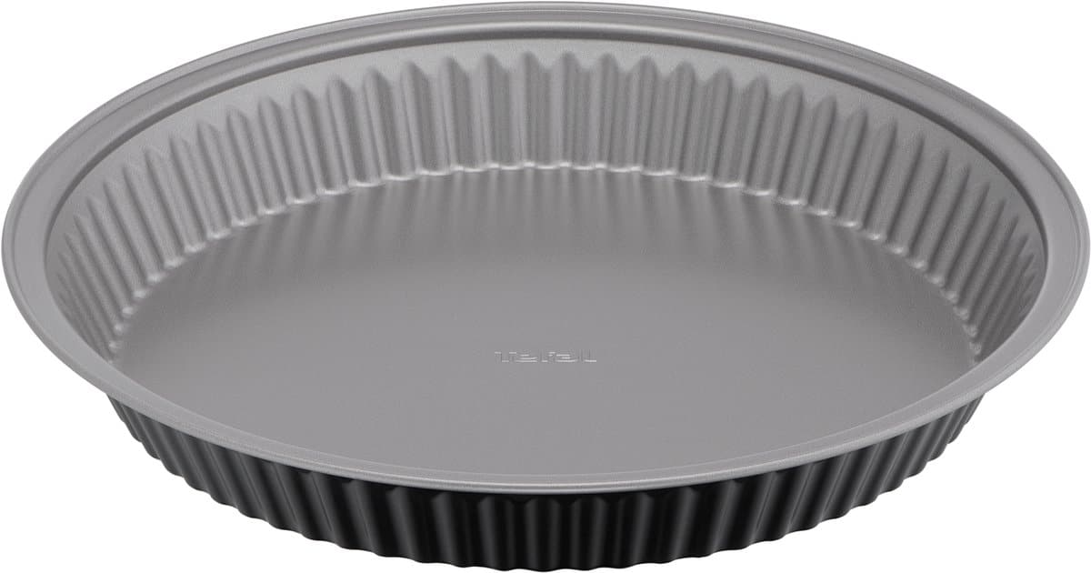 Ronde grijze taartvorm met geribbelde rand