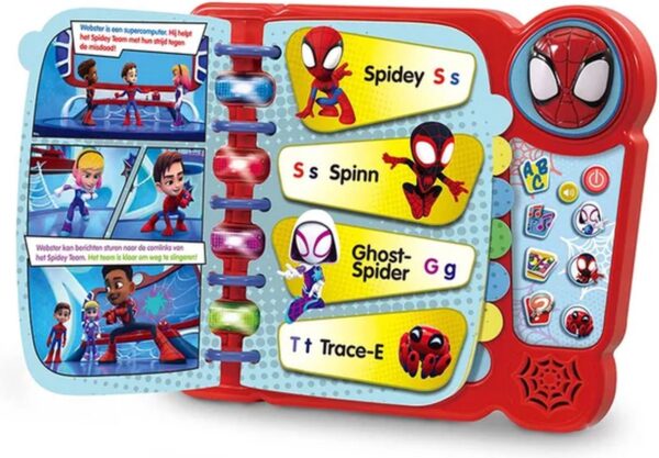 Interactief Spidey-boek met spelletjes en kleuren.