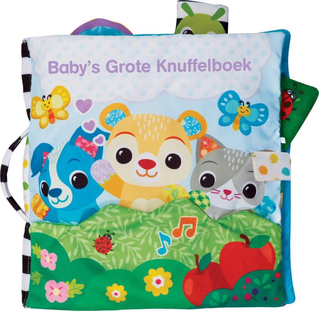 Baby's stoffen knuffelboek met dierenillustraties