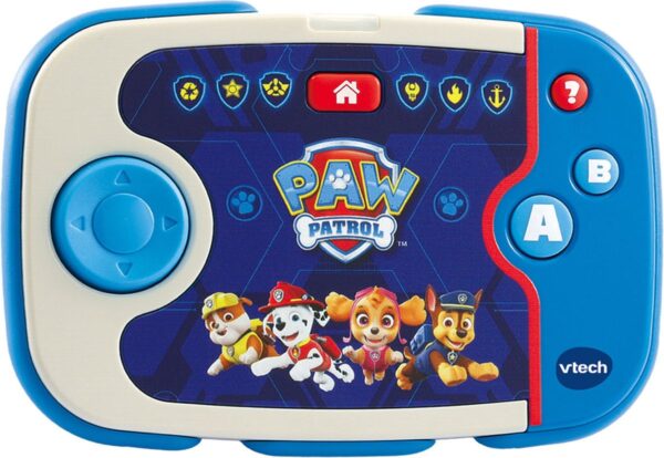 Paw Patrol speelgoedcontroller met bekende karakterafbeeldingen.