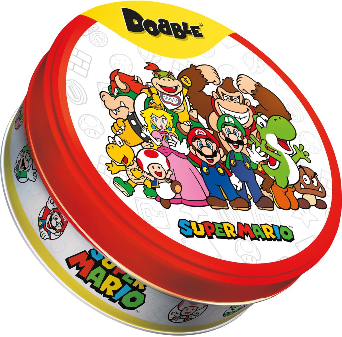 Super Mario Dobble speldoos met karakters op deksel