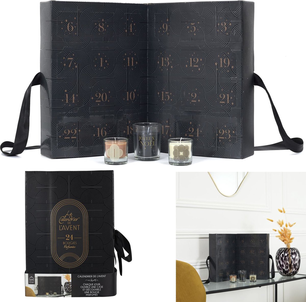 Elegante adventskalender met geurkaarsen