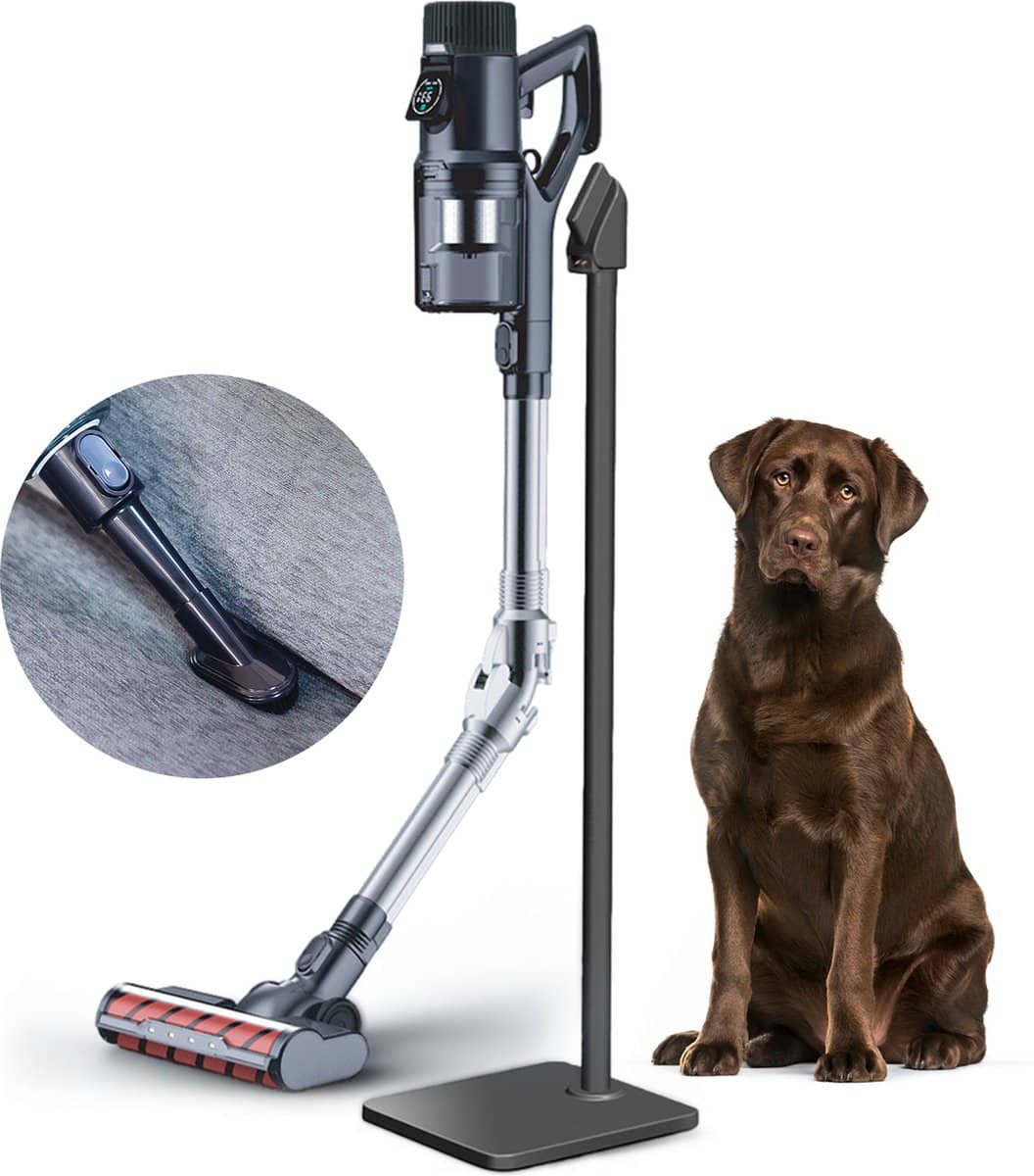 Stofzuiger met standaard en hond