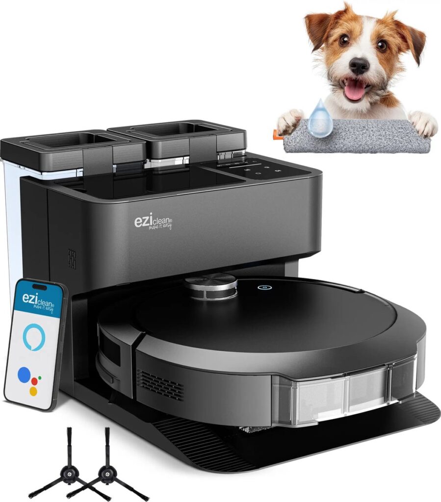 Robotstofzuiger met app en schattige hond