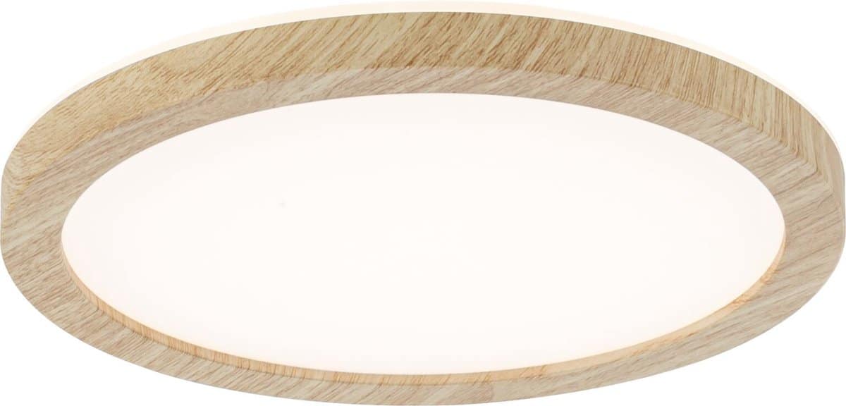 Houten ronde plafondlamp met LED-verlichting