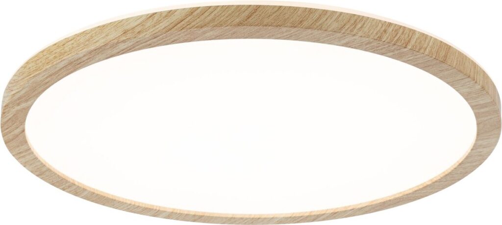 Ronde houten plafondlamp met modern design