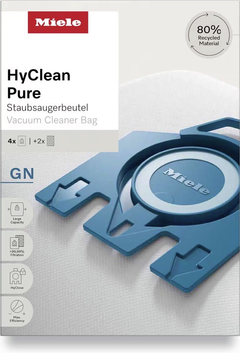 Miele HyClean Pure stofzuigerzakken, efficiënt en duurzaam.