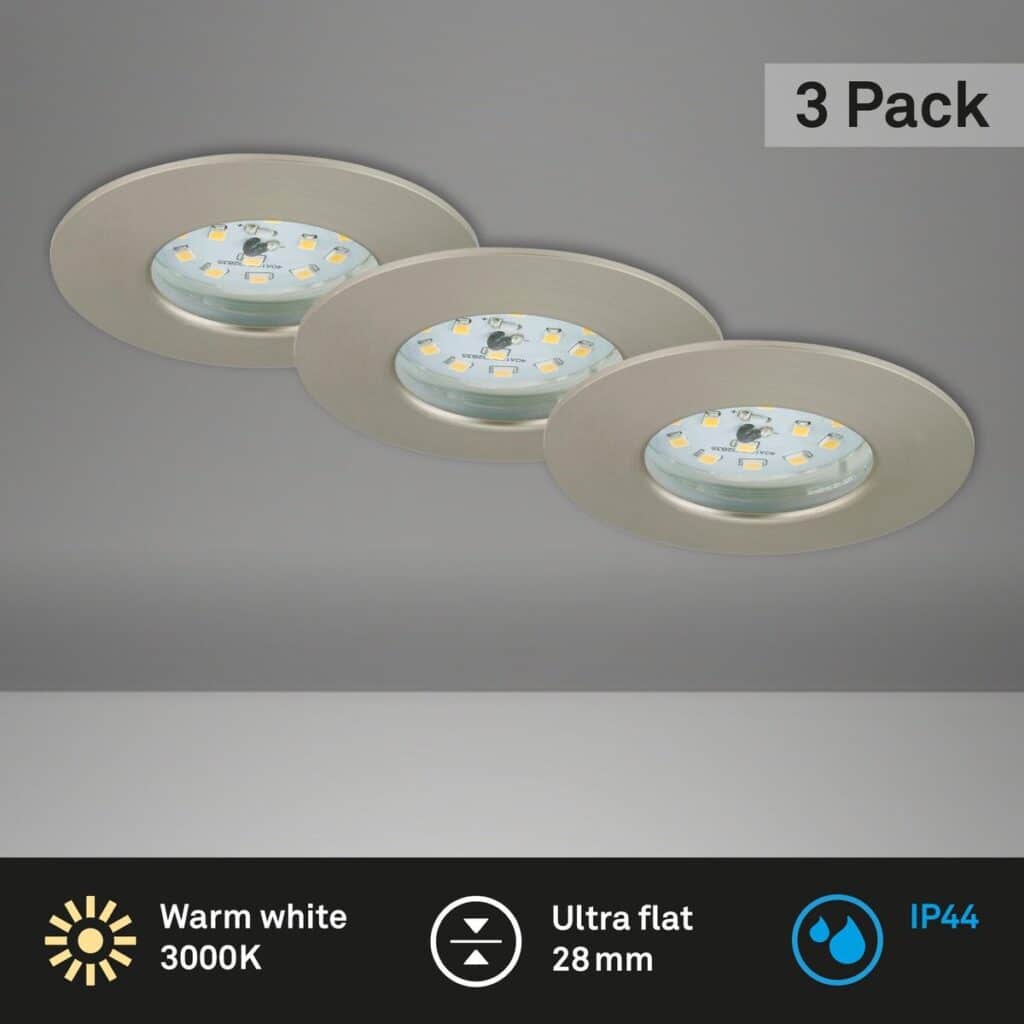 Set van drie inbouw LED-spots warm wit