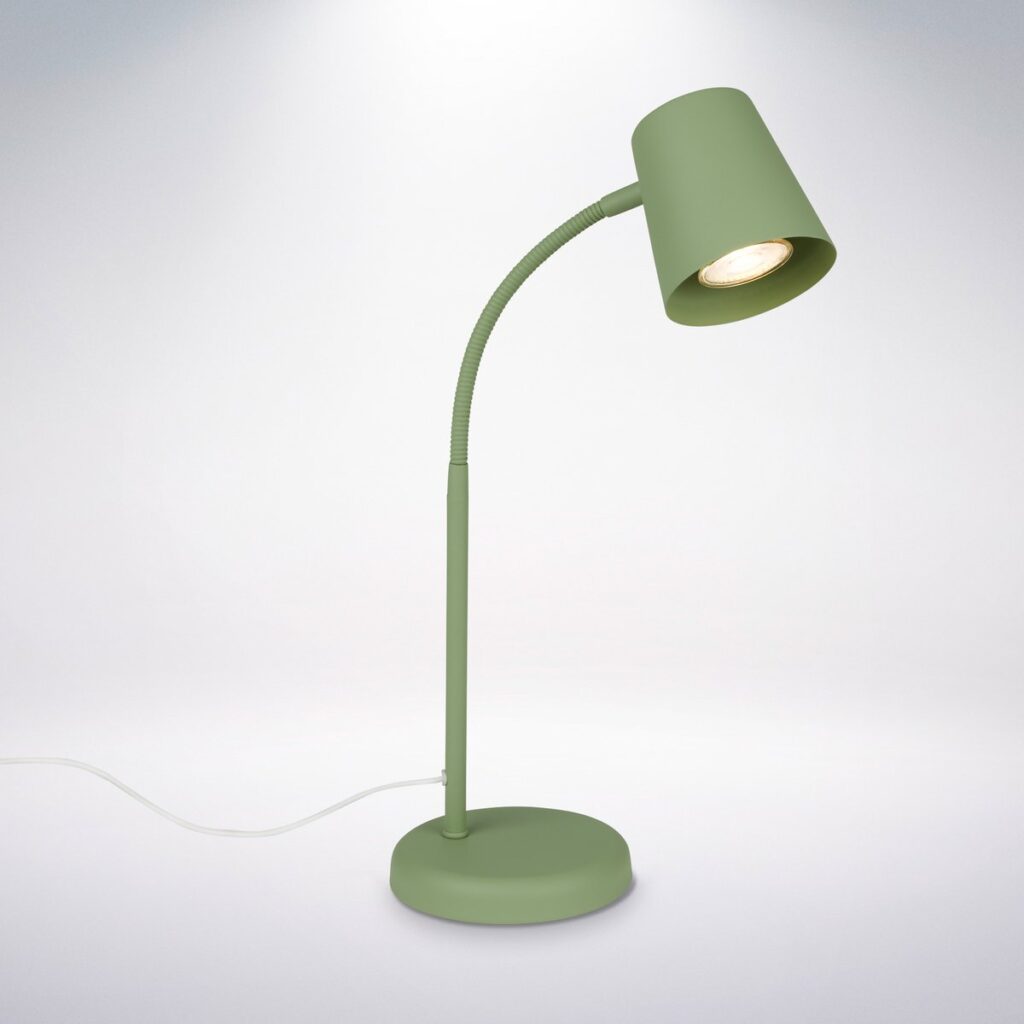 Groene bureaulamp met flexibele arm