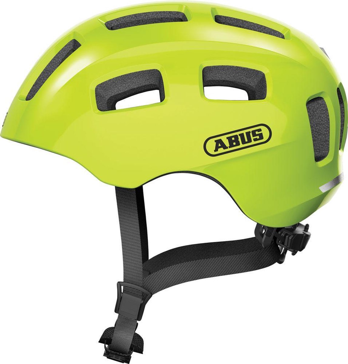 Felgroene ABUS fietshelm met ventilatieopeningen