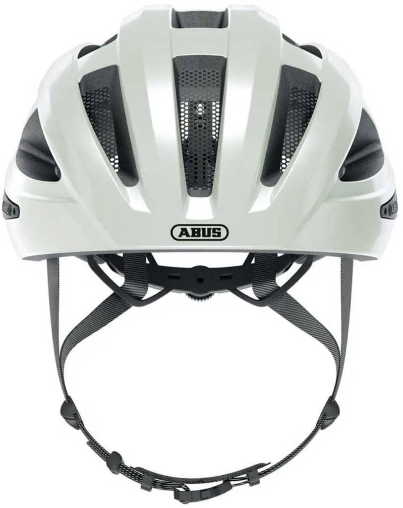 Witte ABUS fietshelm met ventilatieopeningen