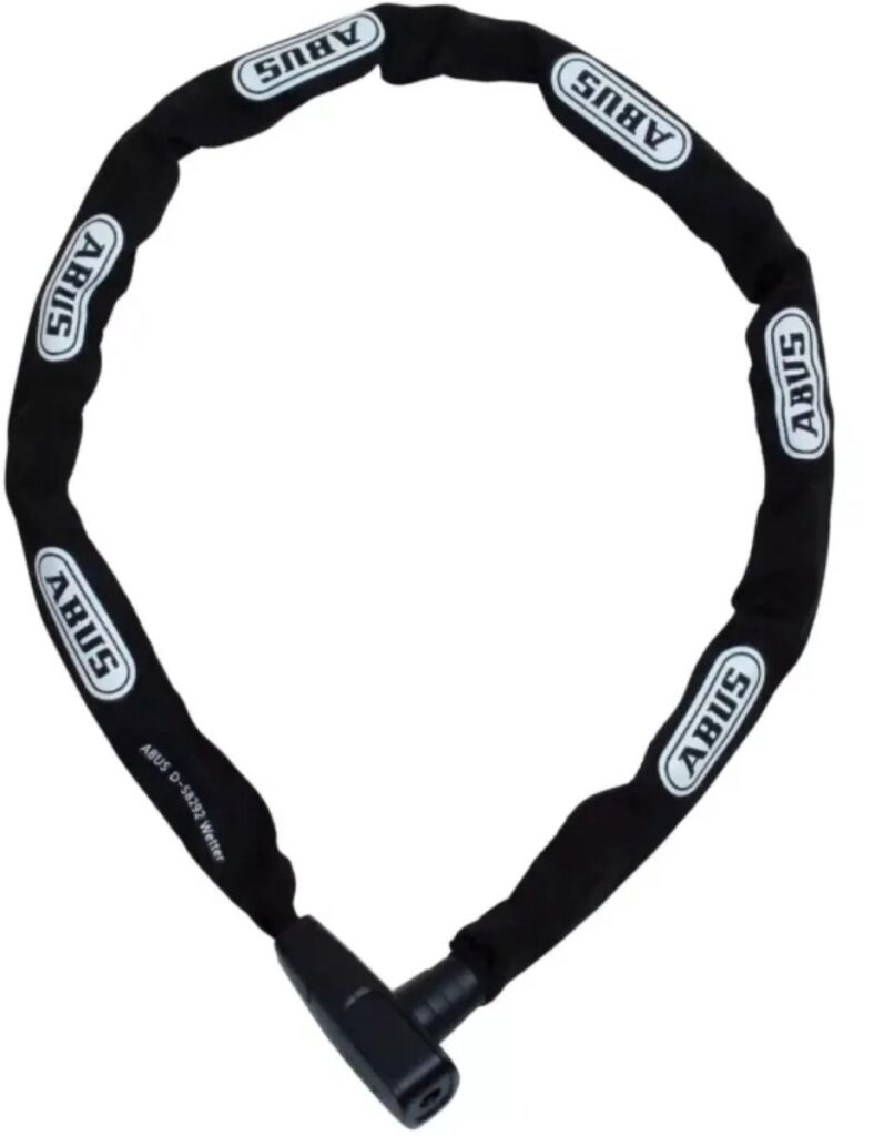 Black ABUS chain lock with lock cylinder